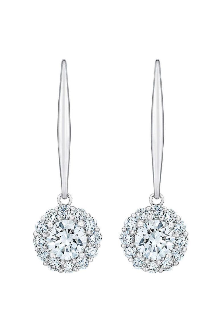 1Ct Diamond Floral Shape Studs Lab Grown Earrings, Main, color, Silver
