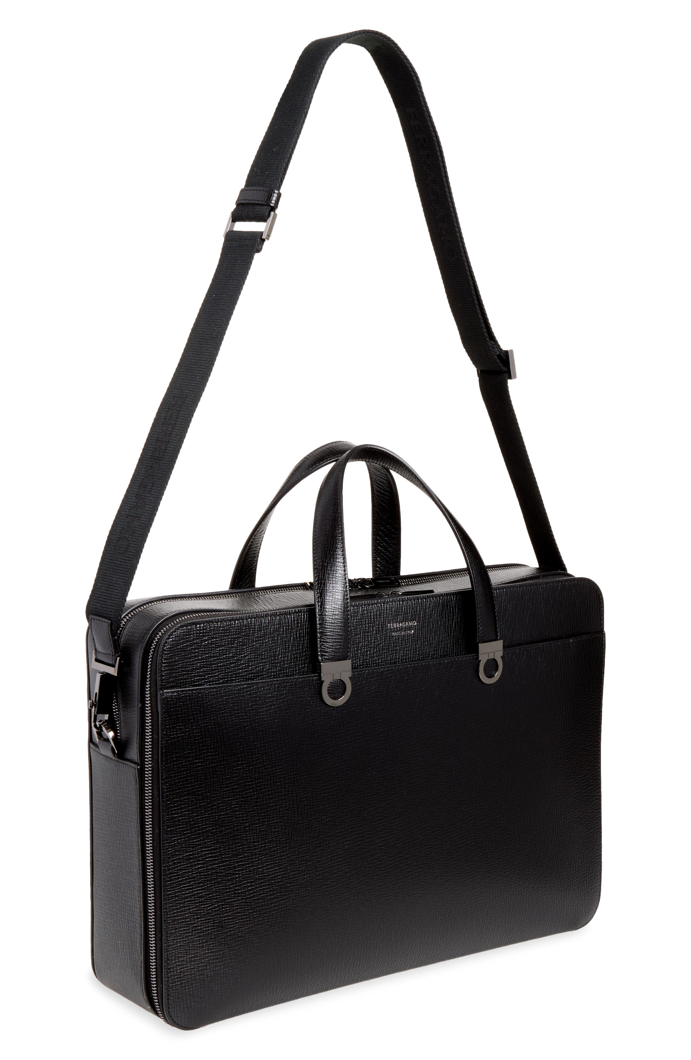 Trading Hammered Leather Briefcase, Alternate, color, NERO NERO NERO
