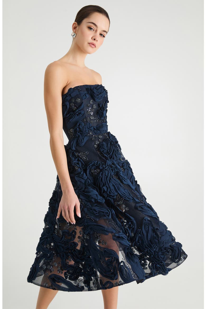Florence Strapless Cocktail Dress, Alternate, color, MIDNIGHT BLUE