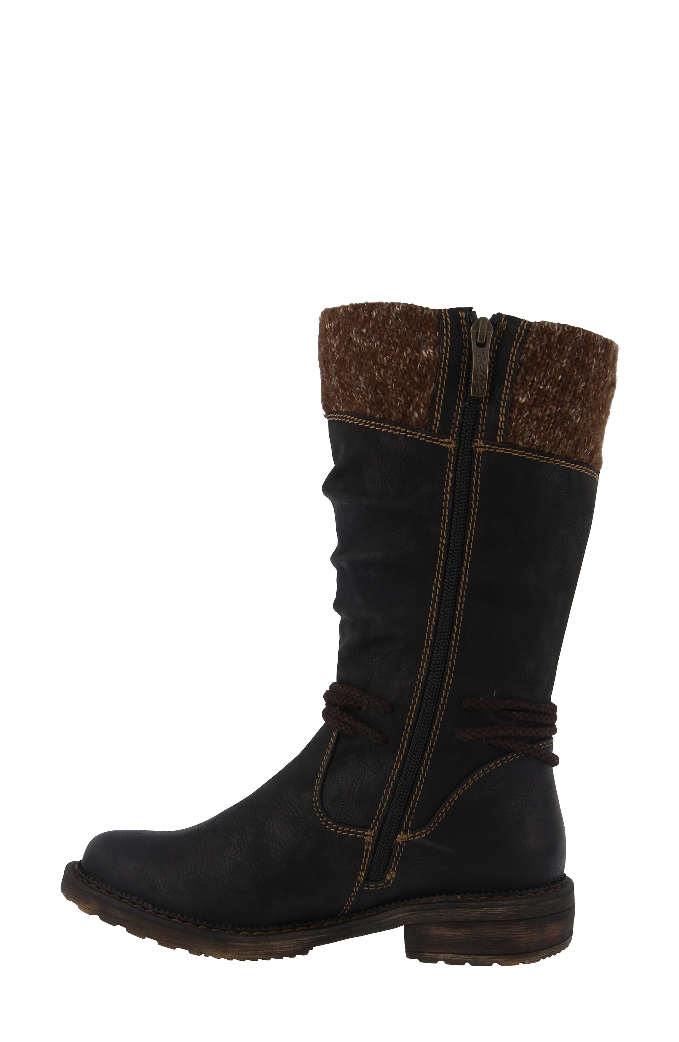 Spring Step Acaphine Water Resistant Boot, Alternate, color, Black Faux Leather