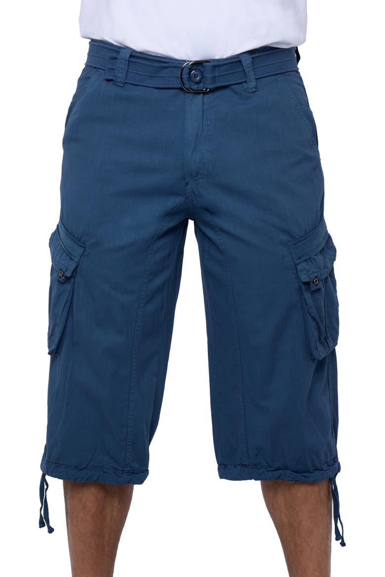 Belted Cargo Shorts, Alternate, color, MAJOLICA BLUE