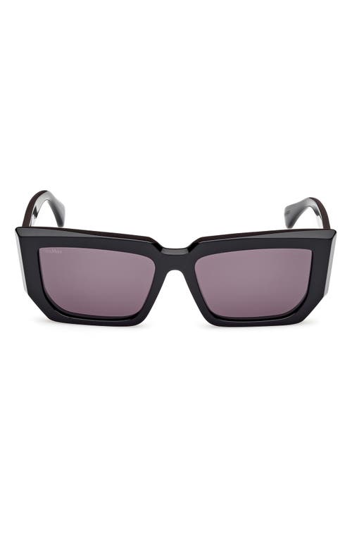 Max Mara 54mm Rectangular Sunglasses In Black