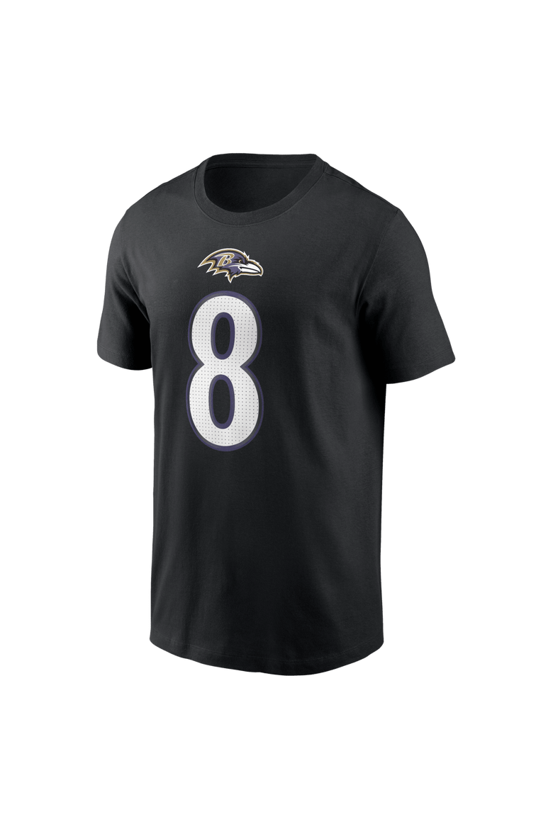 Men's Nike Lamar Jackson Black Baltimore Ravens Name & Number T-Shirt, Alternate, color, Black
