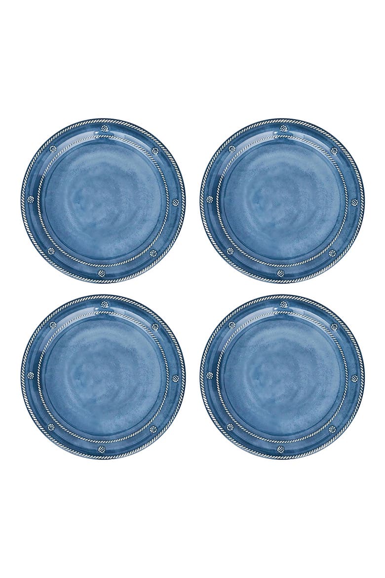 Berry & Thread Set of 4 Melamine Dinner Plates, Main, color, OCEAN