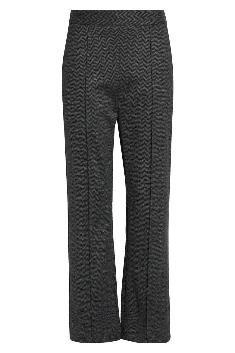 Orlanda Herringbone Tweed Pintuck Pleat Pants, Alternate, color, BLACK