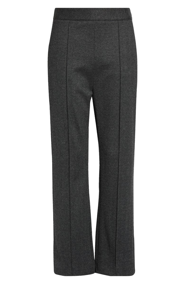 MM by Max Mara Orlanda Herringbone Tweed Pintuck Pleat Pants, Alternate, color, Black