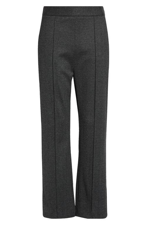Mm By Max Mara Orlanda Herringbone Tweed Pintuck Pleat Pants In Black
