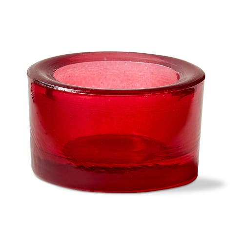 Tag Chunky Rose Glass Tealight Holder For Votive Candles In Pink