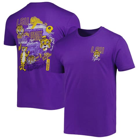 Men
s Purple LSU Tigers Vintage Through the Years 2-Hit T-Shirt