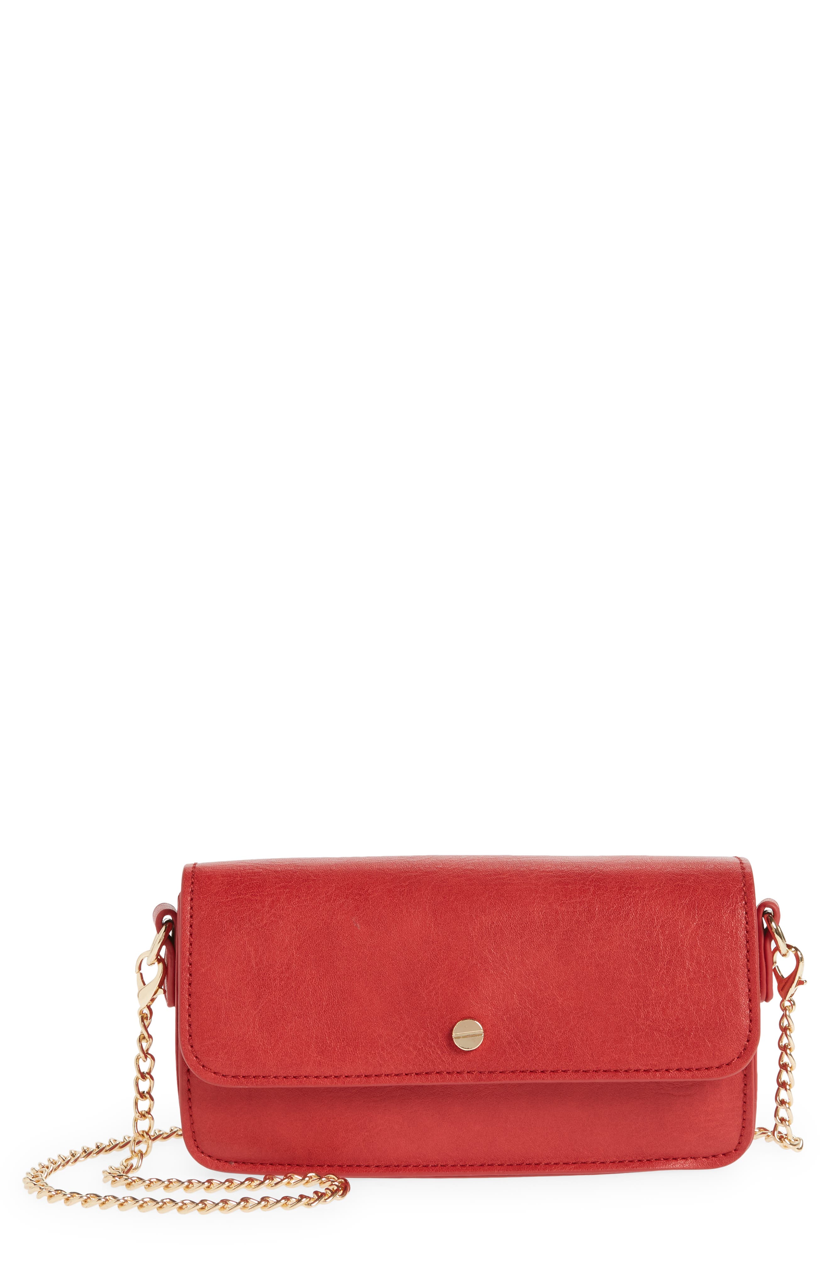 Fiona Vegan Leather Convertible Crossbody Bag, Main, color, RED