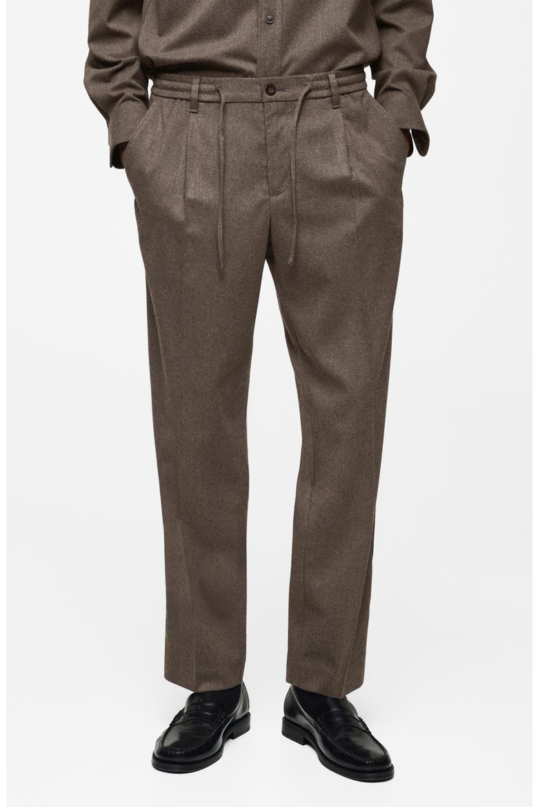 Pleated Regular Fit Flannel Pants, Main, color, MINK GREY