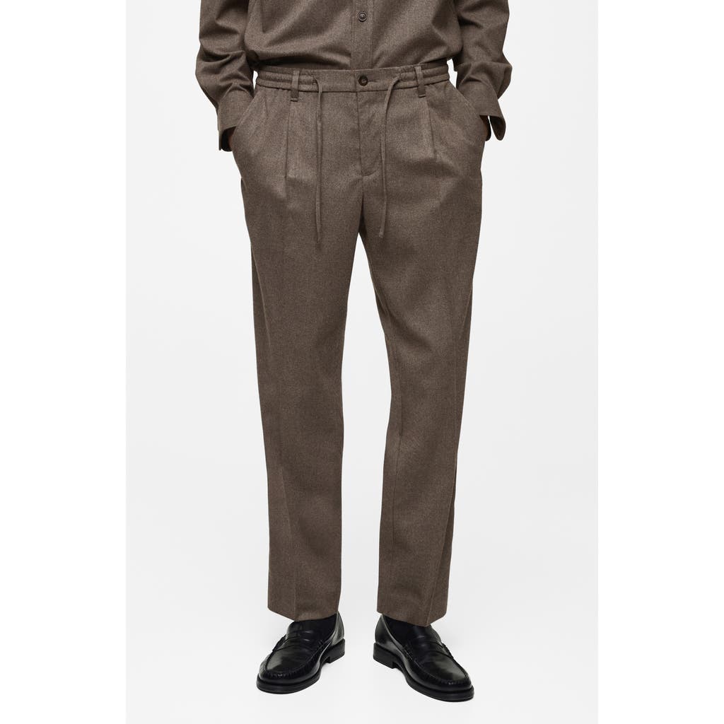 Mango Men's Regular-fit Pleated Trousers In Mink Grey