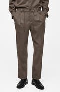MANGO Pleated Regular Fit Flannel Pants