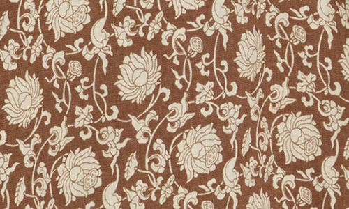 Max Studio Print Crop Wide Leg Pants In Umber/crm Small Oriental Pnl