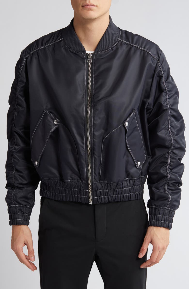 HUGO Bokly Water Repellent Bomber Jacket, Alternate, color, Charcoal