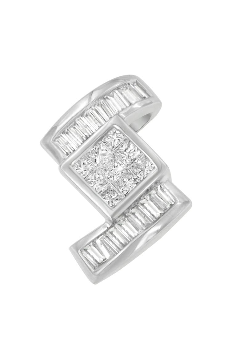 14K White Gold 1 2/5 Cttw Diamond Zig Zag Pendant Necklace, Alternate, color, White