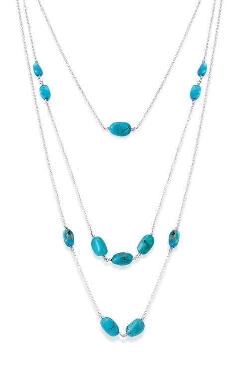 Layered Sleeping Beauty Turquoise Station Necklace