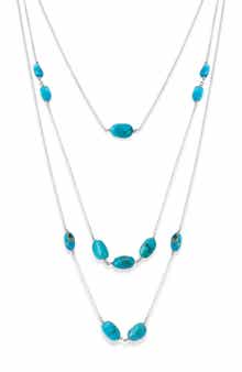 SAMUEL B. Layered Sleeping Beauty Turquoise Station Necklace