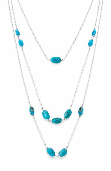 SAMUEL B. Layered Sleeping Beauty Turquoise Station Necklace