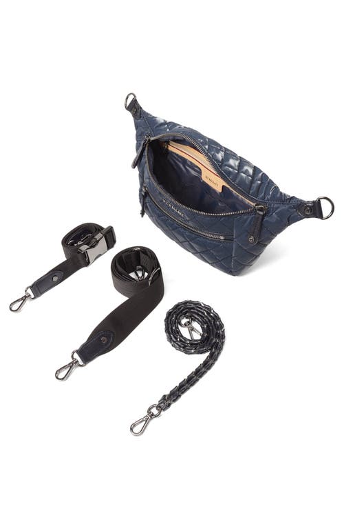 Mz Wallace Small Crosby Quilted Nylon Convertible Sling Bag In Blue