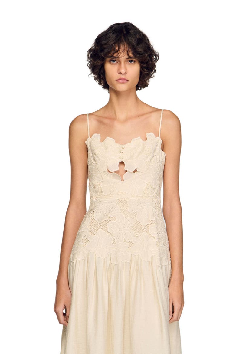 Guipure maxi dress, Alternate, color, Ecru