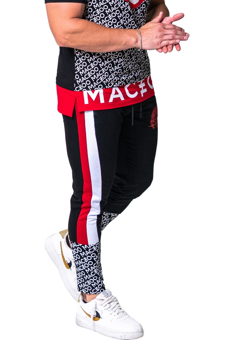 Arrow Zip Hem Joggers, Alternate, color, BLACK