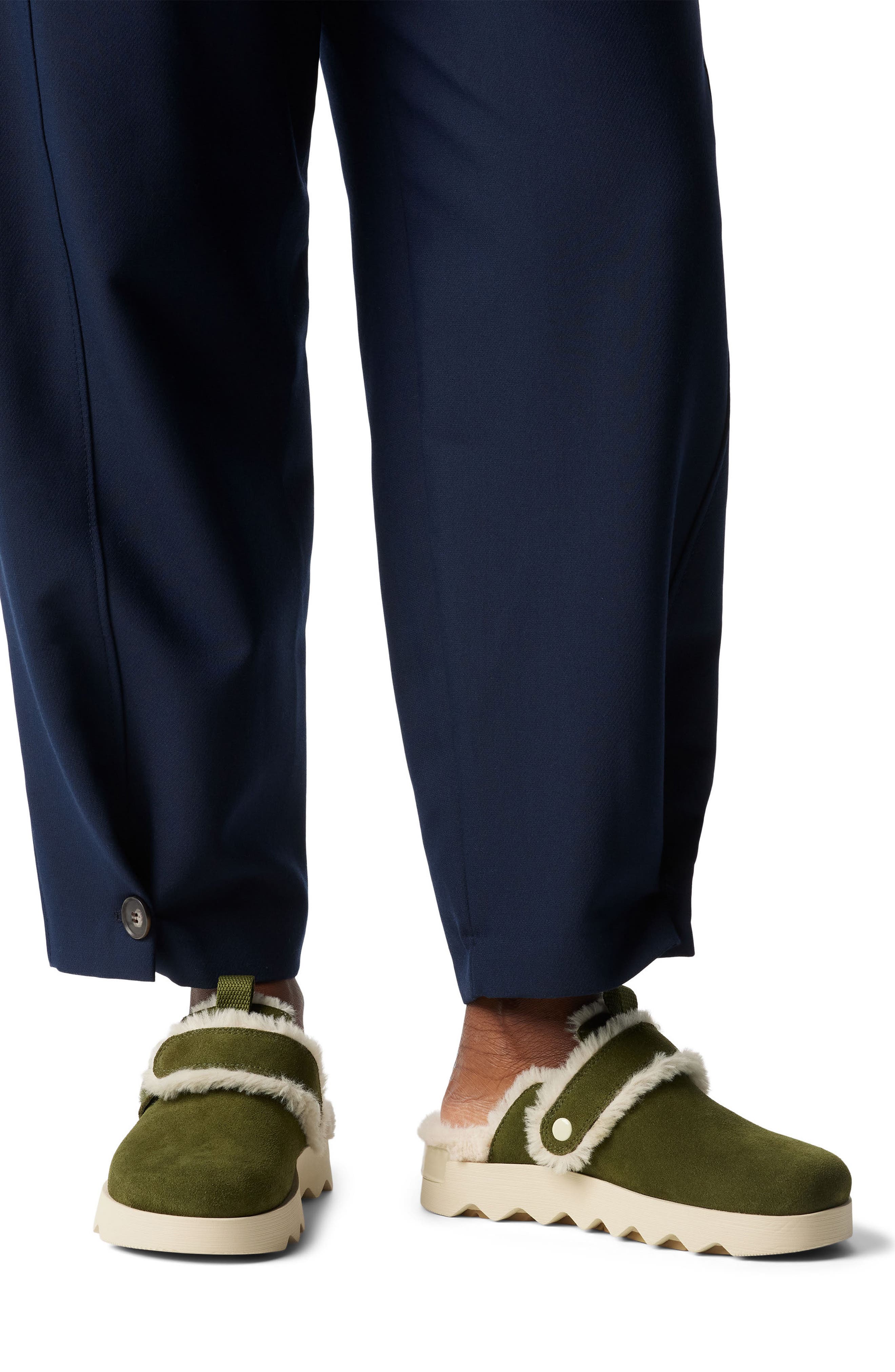 SOREL Viibe Faux Fur Clog, Alternate, color, Utility Green/ Ceramic