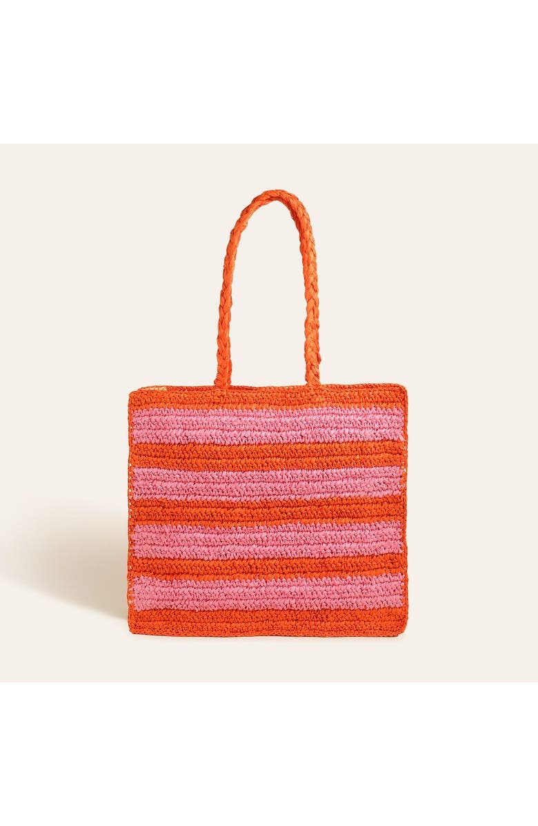 Zsa Zsa Zsu Delhi 100% Raffia Shoulder Bag 17X14 In, Main, color, Red-Pink