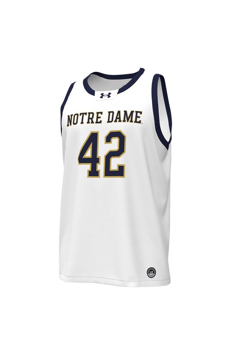 Under Armour Men's Under Armour #42 White Notre Dame Fighting Irish Replica Basketball Jersey, Alternate, color, 