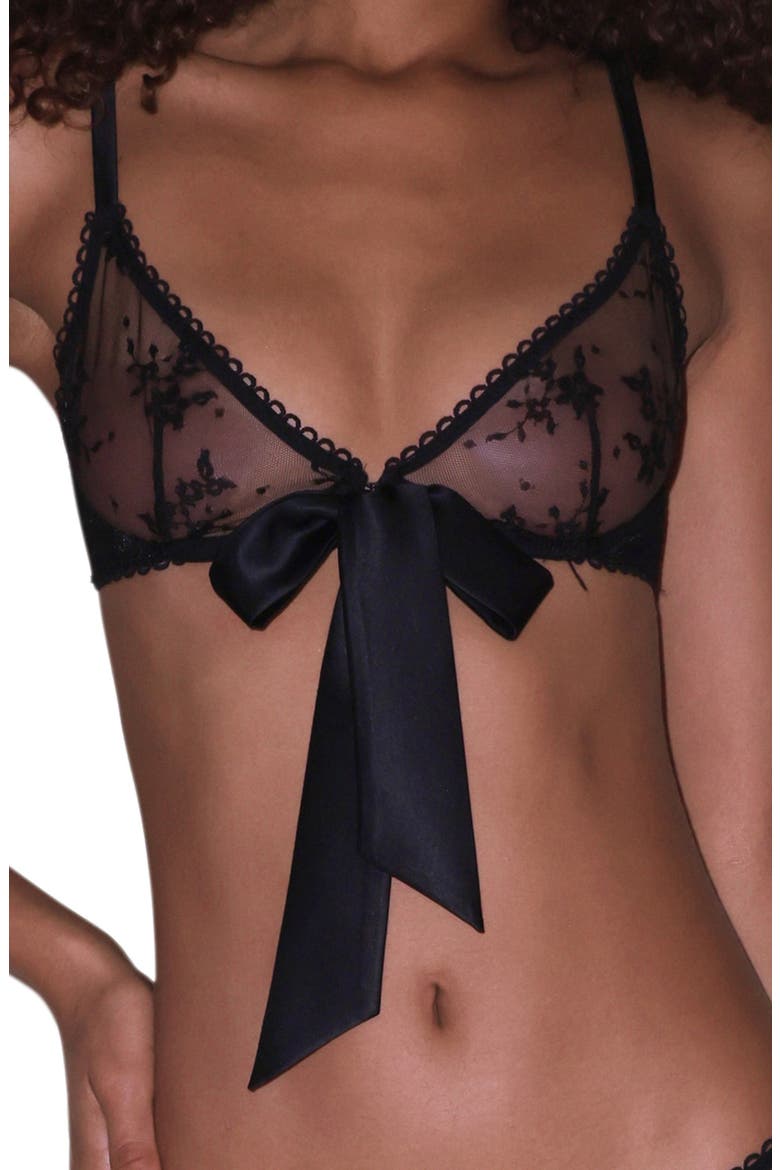 Untie Me Underwire Demi Bra, Main, color, BLACK
