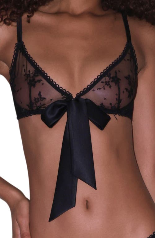 Fleur Du Mal Black Untie Me Demi Bra In Black
