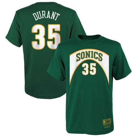 Youth Mitchell & Ness Kevin Durant Green Seattle SuperSonics Hardwood Classics Name & Number T-Shirt