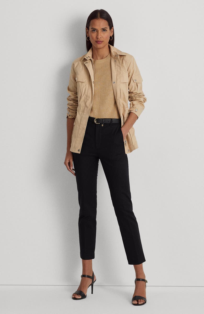 Lauren Ralph Lauren Double Faced Stretch Cotton Pants, Alternate, color, Polo Black