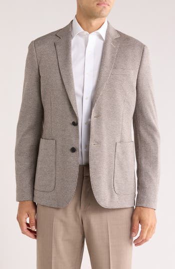 Nordstrom Rack Houndstooth Knit Sport Coat In Neutral