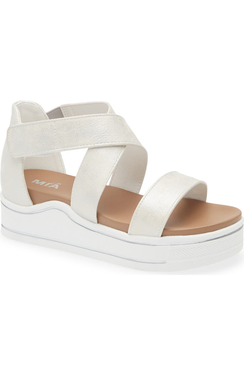 MIA Kids' Minka Flatform Sandal, Main, color, White