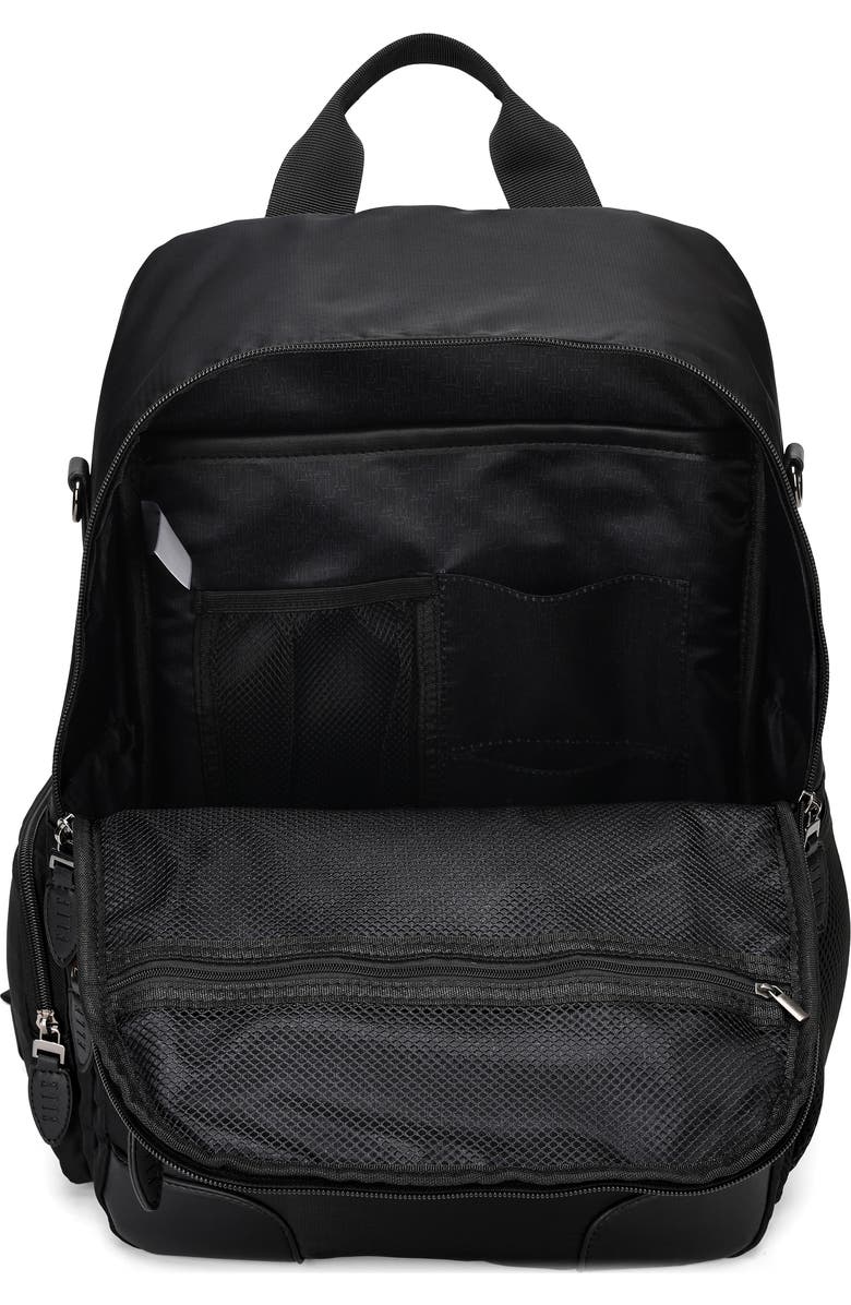 ELLE Voyage 20L Twill and Vegan Leather Backpack, Alternate, color, Black