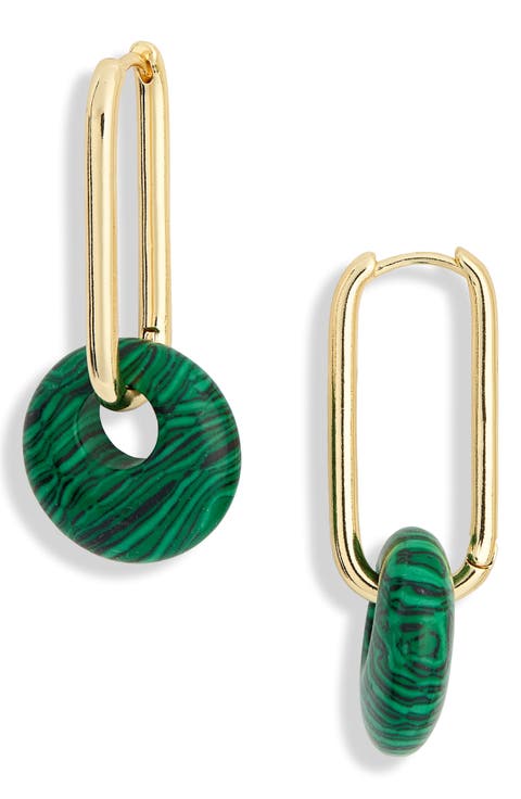 Disc Drop Hoop Earrings
