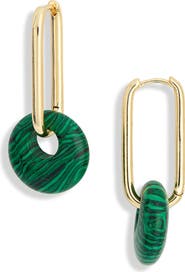 Panacea Disc Drop Hoop Earrings
