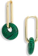 Panacea Disc Drop Hoop Earrings