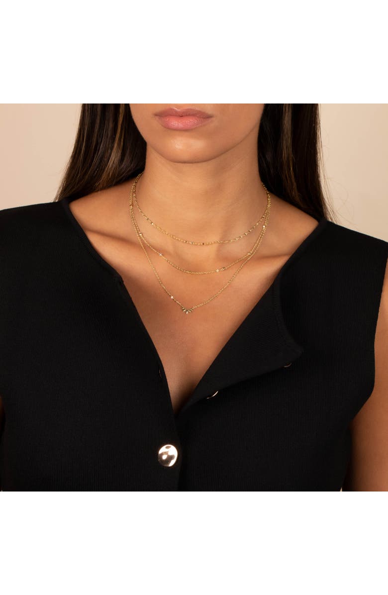 BY ADINA EDEN Three In One Dainty CZ Chain Necklace, Alternate, color, 