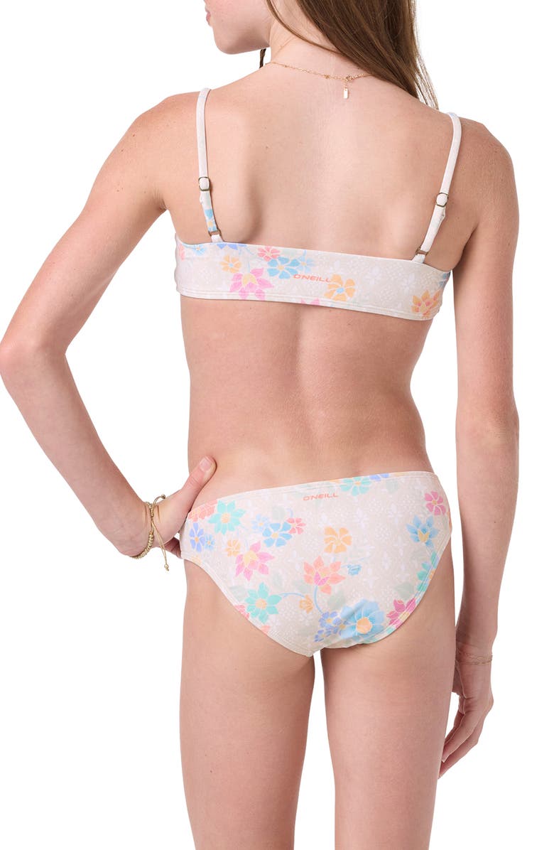 O'Neill Kids' Bali Floral Two-Piece Swimsuit, Alternate, color, Tapioca