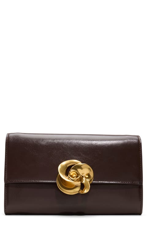 Kira Rose Leather Clutch