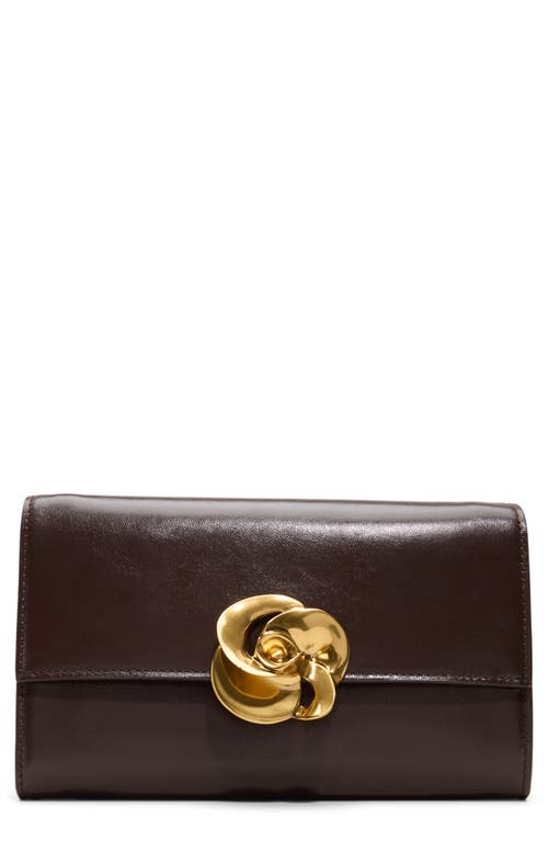 Ted Baker London Kira Rose Leather Clutch In Brown