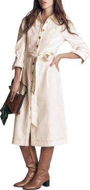 Boden Belted Denim Midi Dress