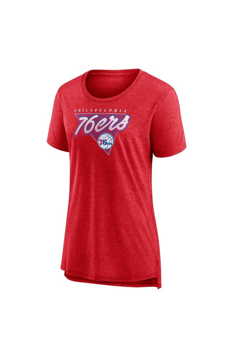FANATICS Women's Fanatics Branded Heathered Red Philadelphia 76ers True Classics Tri-Blend T-Shirt, Alternate, color, 