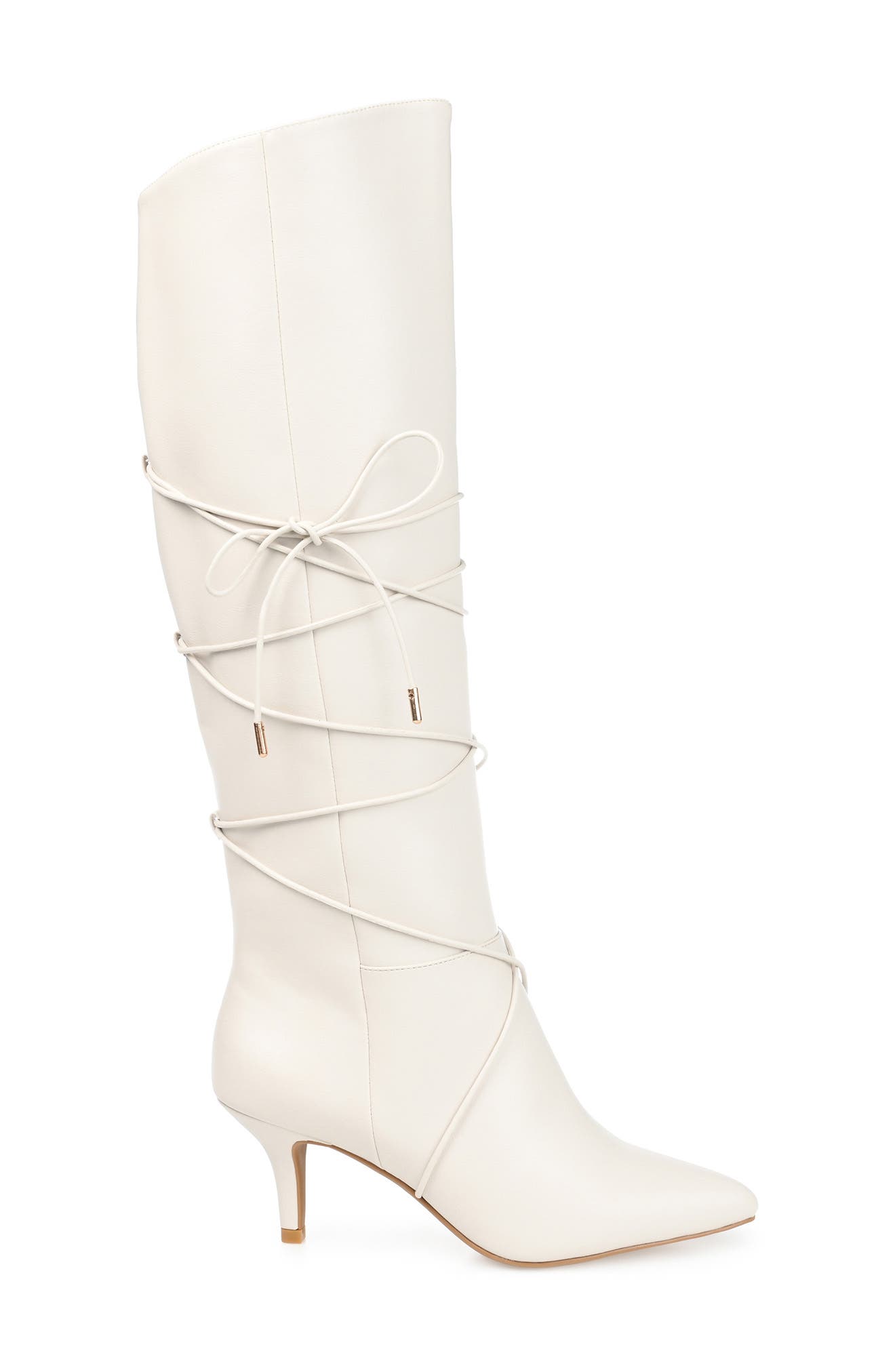Kaavia Wraparound Tie Boot - Extra Wide Calf, Alternate, color, BONE