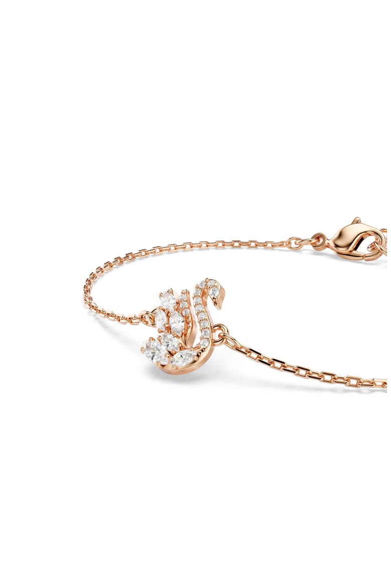 Swan Bracelet, Alternate, color, ROSE GOLD/ WHITE