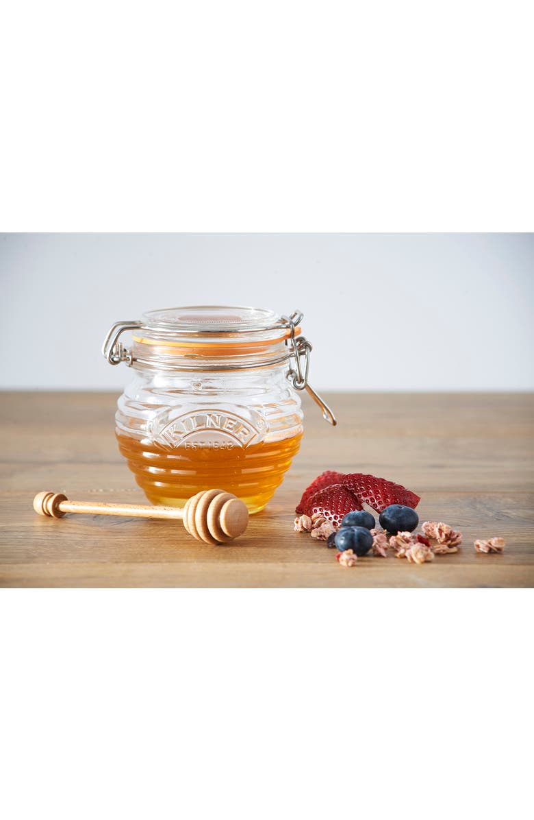 Kilner Honey Pot with Beechwood Dipper, 13.5 Ounce, Alternate, color, 