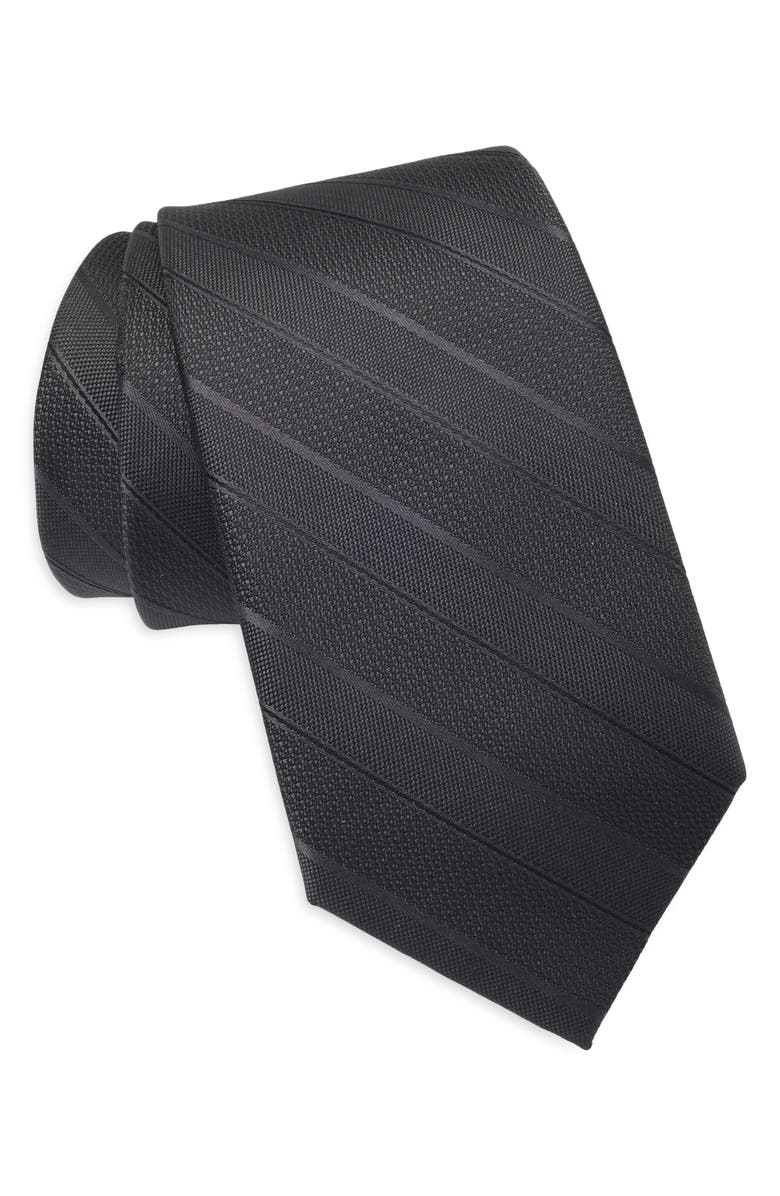 Tommy Hilfiger Courtney Stripe Tie, Main, color, Black