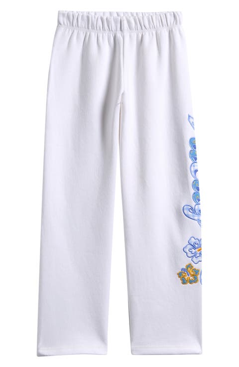 Kids' Vacay Appliqué Wide Leg Sweatpants (Big Girl)